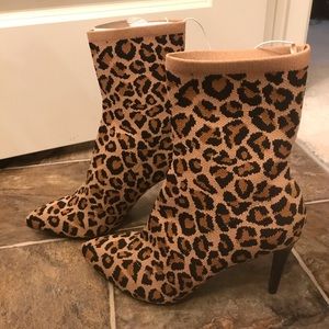 Leopard print booties